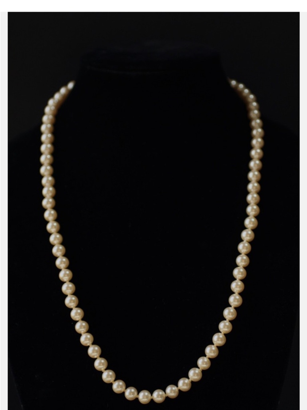 Vintage Japan Cream Faux Glass Pearl Necklace